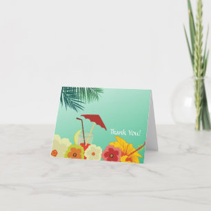 Cartão De Agradecimento Tropical Flowers Bridal Shower Thank You Card