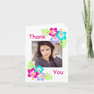 Cartão De Agradecimento Tropical Hibiscus - Graduation Thank You Note Card