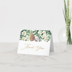 Cartão De Agradecimento Tropical Leaves Pineapple Wedding Shower Thank You