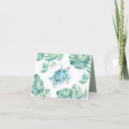 Cartão De Agradecimento Tropical Obrigado Nota Tartaruga Marinha