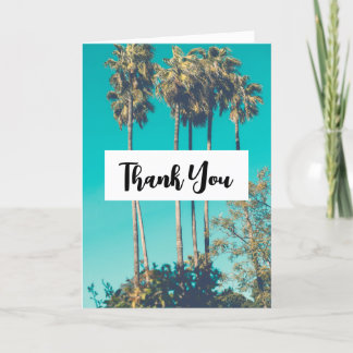 Cartão De Agradecimento Tropical Palm Trees California Retro