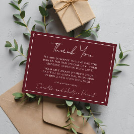 Cartão De Agradecimento True Simplicity 4 | Deep Burgundy | Thank You Note