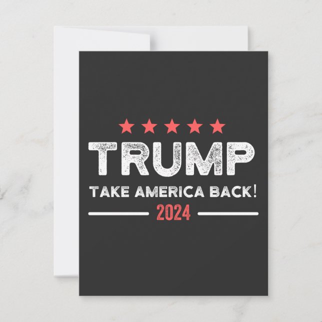 Cartão De Agradecimento Trump 2024 Take America Back (Frente)