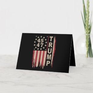 Cartão De Agradecimento Trump 45 47 Antigo Retro América Bandeira EUA