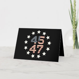 Cartão De Agradecimento Trump 45 47 Estrelas Bandeira Americana Vintage EU