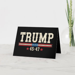 Cartão De Agradecimento Trump 45 47 EUA Flag Retro Vintage