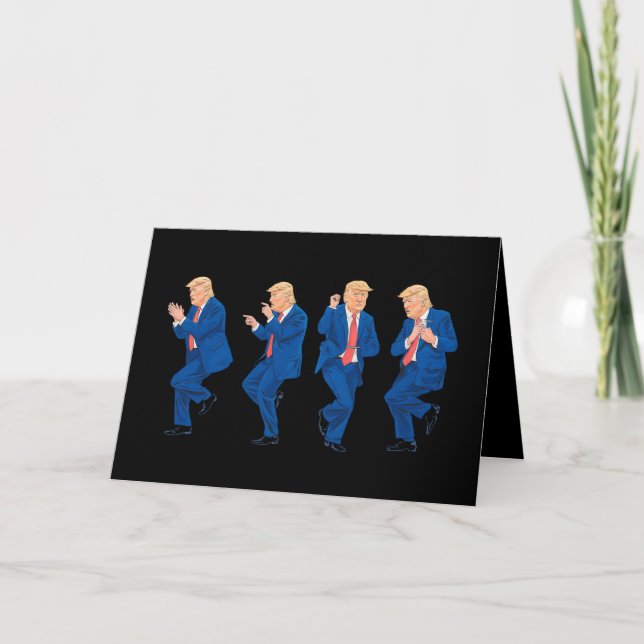 Cartão De Agradecimento Trump 45 47 Funny Dance Dancing Presidente dos EUA (Frente)