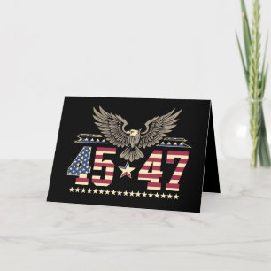Cartão De Agradecimento Trump 45 47 Vintage American USA Eagle Flag