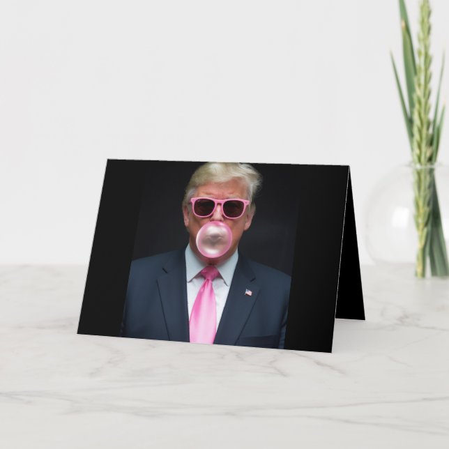 Cartão De Agradecimento Trump Pink Bubble Gum Presidente 47 EUA (Frente)