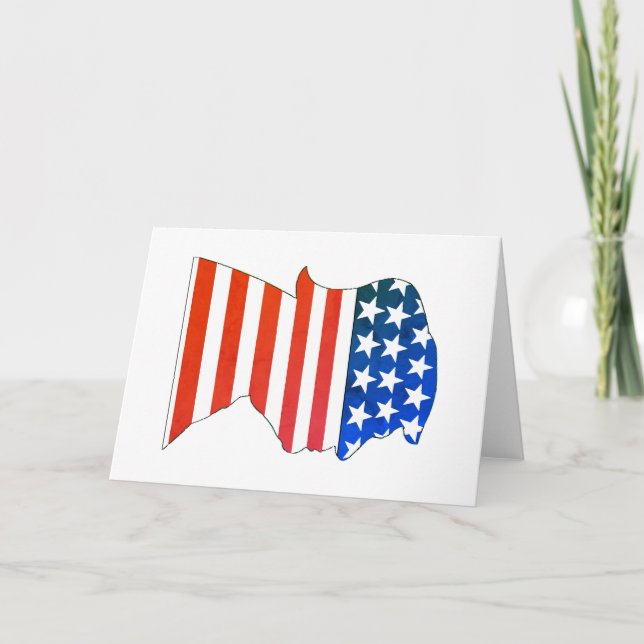 Cartão De Agradecimento Trump USA vermelho branco e azul (Frente)