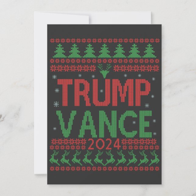 Cartão De Agradecimento Trump Vance Election Feia Christmas Sweater (Frente)