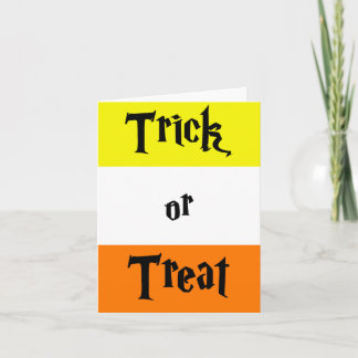 Cartão De Agradecimento Truque ou tratamento, placa de Halloween pequena, 