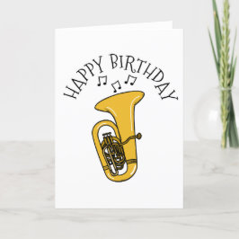 Cartão De Agradecimento Tuba Birthday Card Tubaist Brass Musico