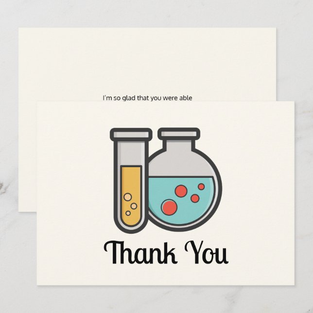 Cartão De Agradecimento Tubo de teste de química e copo (Frente/Verso)