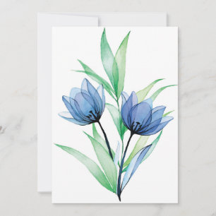 Cartão De Agradecimento tulipa azul