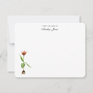 Cartão De Agradecimento Tulipa em Aquarela Personalizada Plana