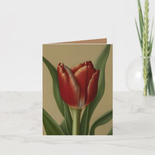 Cartão De Agradecimento Tulipa Vermelha chique Adorável