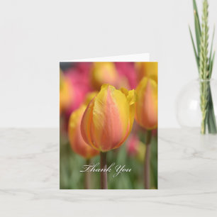 Cartão De Agradecimento Tulipas cor-de-rosa/amarelas