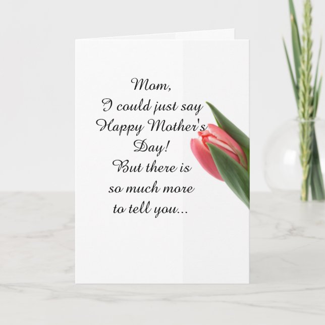 Cartão De Agradecimento Tulipas cor-de-rosa do dia das mães da filha (Frente)