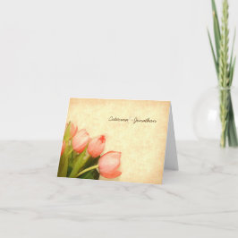 Cartão De Agradecimento Tulipas cor-de-rosa obrigado de noiva