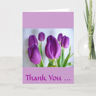 Cartão De Agradecimento Tulipas Roxas