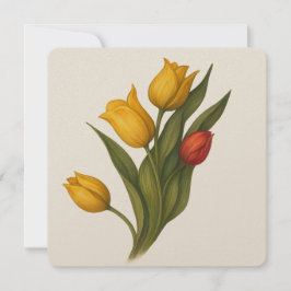 Cartão De Agradecimento Tulipse Square, Plum & Blush, Obrigado Floral Eleg