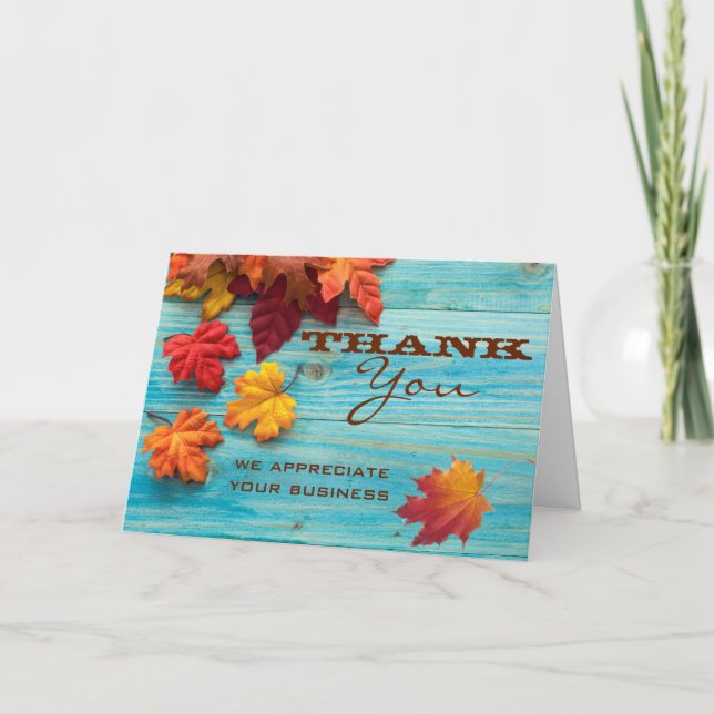 Cartão De Agradecimento Turquesa Obrigado Saudação (Frente)