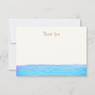 Cartão De Agradecimento Turquesa Tropical Oceano Ondas Agradecemos
