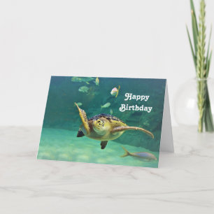 Cartão De Agradecimento Turtle Sea Water Fish Photo Birthday Card