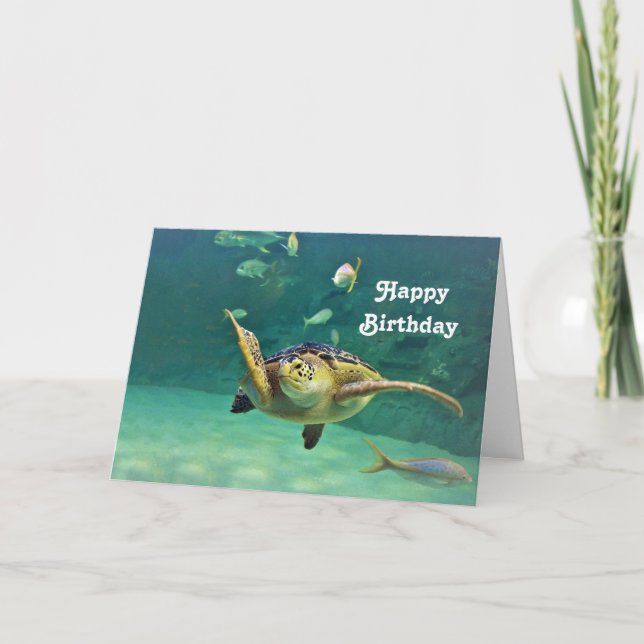 Cartão De Agradecimento Turtle Sea Water Fish Photo Birthday Card (Frente)