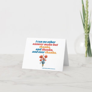 Cartão De Agradecimento Twelfth Night Shakespeare Thank You Note