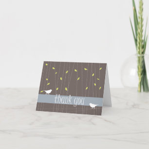 Cartão De Agradecimento Two Birds Thank You Card: Chocolate Brown