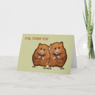 Cartão De Agradecimento Two Hamsters: Thank You From Both Of Us