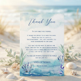 Cartão De Agradecimento Two Less Fish in The Sea Summer Wedding Thank You