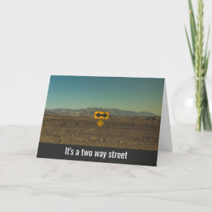 Cartão De Agradecimento Two way street, Let's travel in the same direction