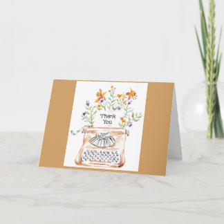 Cartão De Agradecimento Typewriter Thanks Greeting Card