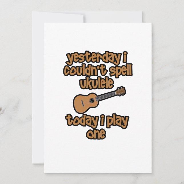Cartão De Agradecimento Ukulele Original Divertido (Frente)