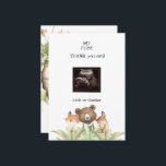 Cartão De Agradecimento Ultrassom Baby Boy Funny Woodland<br><div class="desc">Cartões de agradecimentos de Chá de fraldas de fotografia ultrassom. Perspectiva do bebê. Obrigado do Bebê. Animais dormindo na floresta. Rapaz. Pule.</div>