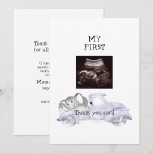 Cartão De Agradecimento Ultrassom Vintage Blue Truck Obrigados Engraçados