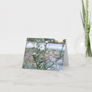 Cartão De Agradecimento Um Amor, Flor Silvestre Branca, Arte da Natureza C