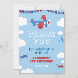 Cartão De Agradecimento Um Ano De Voo De Avião primeiro aniversario Voou N