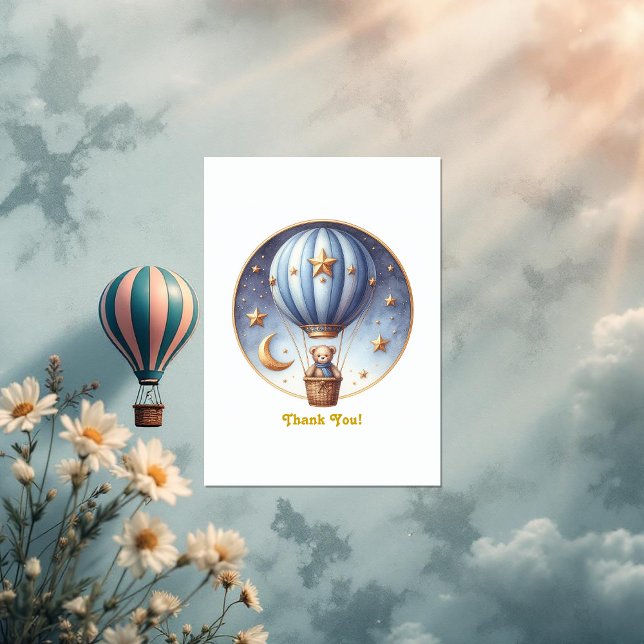 Cartão De Agradecimento UM Balão de Ar Quente Maravilhoso (ONEderful Hot Air Balloon Thank You Card)