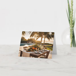 Cartão De Agradecimento Um Banquete de Ação de Graças em um panorama tropi