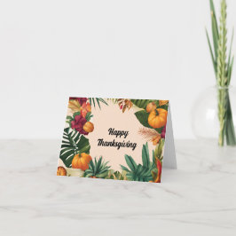 Cartão De Agradecimento Um Banquete de Ação de Graças em um panorama tropi