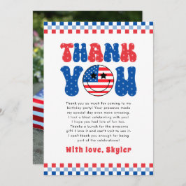 Cartão De Agradecimento Um Bebê Americano 4 De Julho Primeiro Aniversário