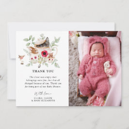 Cartão De Agradecimento "Um Bebê está a criar" Tarde Chá de fraldas de chá