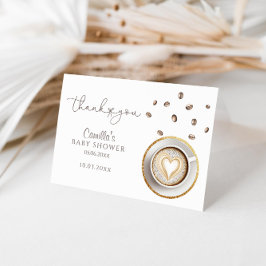 Cartão De Agradecimento Um Bebê Está Fazendo Chá de fraldas De Café