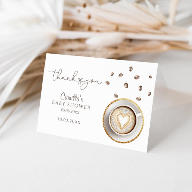 Cartão De Agradecimento Um Bebê Está Fazendo Chá de fraldas De Café (Criador carregado)