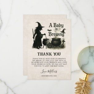 Cartão De Agradecimento Um Bebê Está Fazendo Chá de fraldas De Halloween