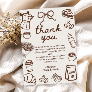 Cartão De Agradecimento Um Bebê Está Preparando Café Chá de Bebê
